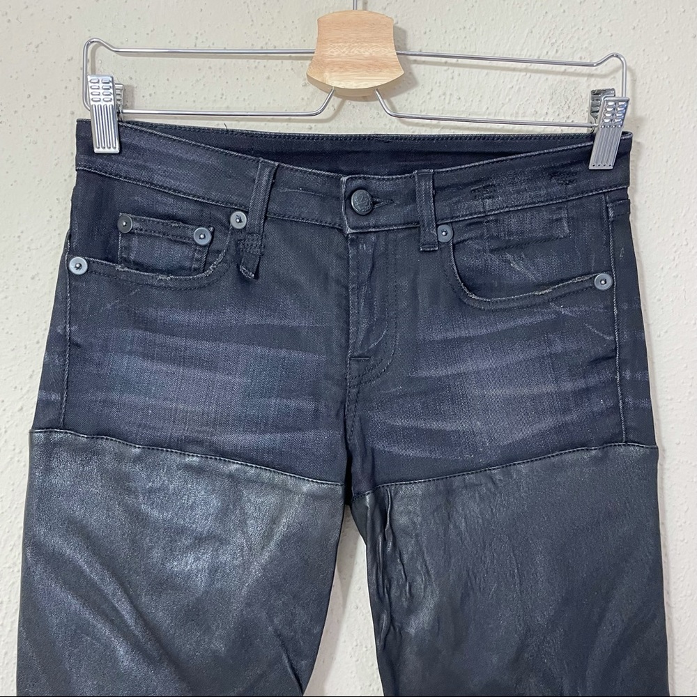 R13 Leather Chaps Jeans Size 26 Black - Picture 4 of 10